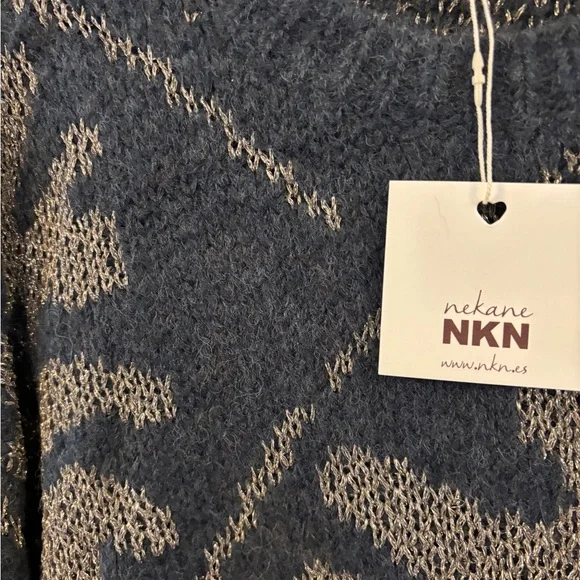 NKN Nekane Barcelona Jacquard Wool blend Medium, Lurex NWT, soft made in Spain - Picture 3 of 7